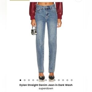 Superdown Dylan Straight Denim Jeans - Dark Wash Blue in Sz 27